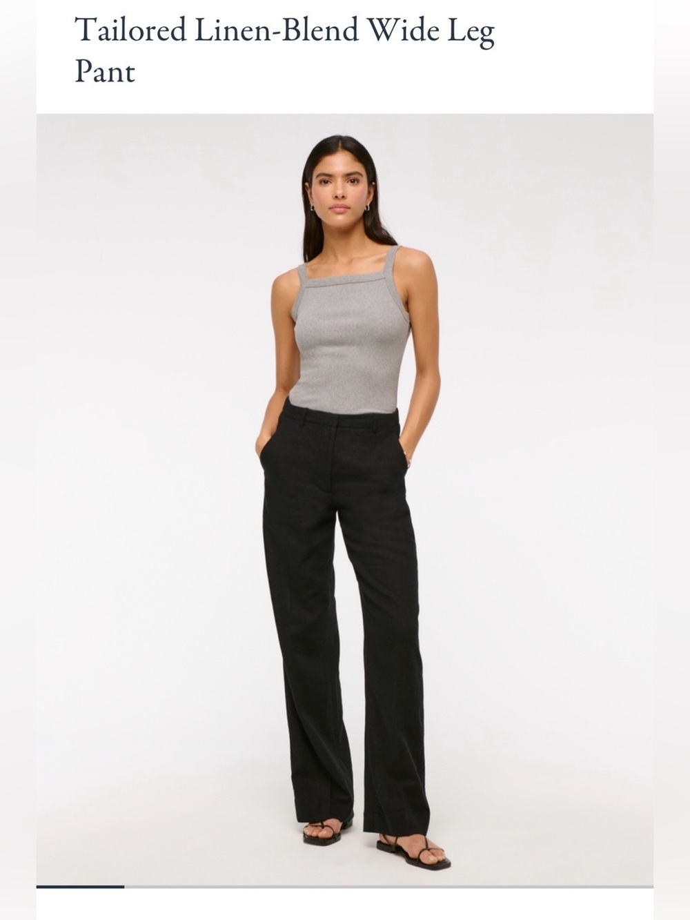 Abercrombie Tailored Linen Blend Wide Leg Pant
